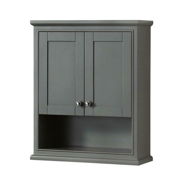 Wyndham Collection Bathroom Wall-Mounted Storage Cabinet - Dark Gray WCS2020WCDK